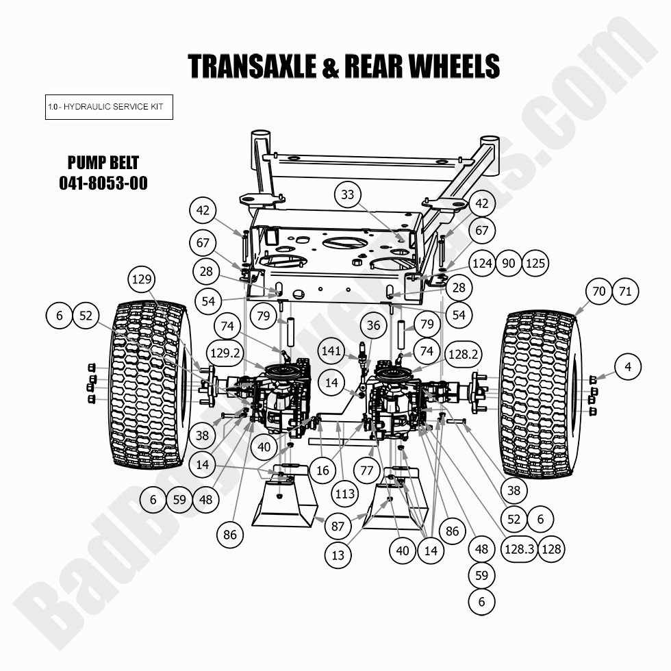 2020 Walk Behind - Transaxle & Rear Wheels